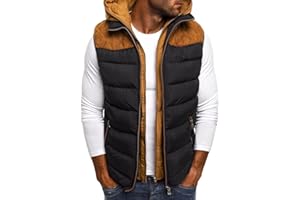 AIEOE Męska kamizelka, pikowana kamizelka zimowa, kamizelka puchowa, sportowa, outdoorowa, kurtka puchowa, lekka, bez rękawów, chłopięca bluza z kapturem - XS-3XL