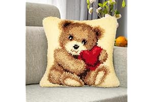 ROCKY&CHAO Myriad Choices Kit de crochet de loquet à faire soi-même, housse de coussin, housse de coussin, housse de coussin, kits d'artisanat pour canapé, 43,2 x 43,2 cm (vinnie)