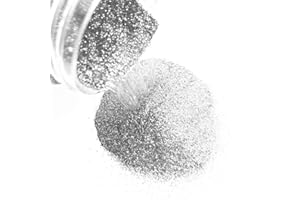 EliteKoopers 10g Silver Sparkling Ultra Fine Glitter Powder, Extra Fine Shine Dust for Nail Art, Christmas Craft, Card Making, Cosmatic Craft