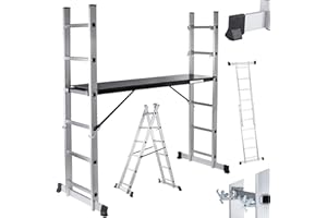 MAXCRAFT Gerüst Baugerüst Aluminium Leiter Arbeitsgerüst Stehleiter Multifunktionsgerüst Arbeitsbühne