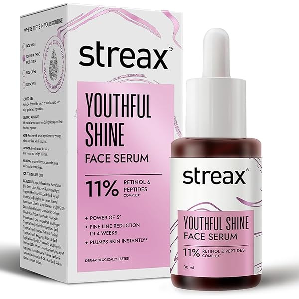 Streax Hydrate & Shine Face Serum, 30ml|11% Hyaluronic Acid|Serum