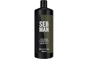SEBASTIAN SEB MAN THE BOSS – zagęszczający szampon zwiększający objętość – mocny szampon z ekstraktem z guarany i pobudzającym zapachem bergamotki i różowego pieprzu – 1 l