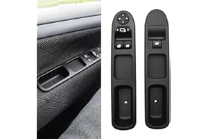 HEBERUCK 2 Piezas interruptor Ventana 207, Compatible para Peugeot 207 Citroen C3 6554QC, Elevalunas Peugeot 207 Interruptor de Ventana Eléctrica Botón Eléctrico 6490HQ 6554HJ 6 Pines