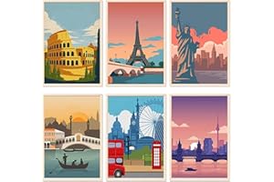 YALKIN Paint by Numbers for Adults and Beginner, Painting by Number Kits On Canvas,Without Frame DIY Color Oil Painting Acrylic Paints,Home Wall Decor 6 Pack 8x12 in