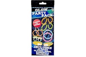 HENBRANDT 1x Glow Stick Party Pack 42 Pieces - Premium Multicolour Neon Light Accessories for Kids Teens Adults Parties Festivals Raves Birthdays Nighttime Events