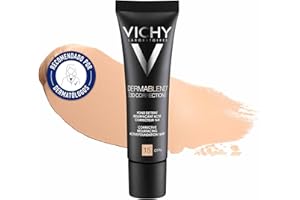 Vichy Base De Maquillaje Fluida Alisadora y Correctora, Alta Cobertura de 16 Horas, Reduce Imperfecciones, Acabado Mate, Para Piel Con Tendencia Acneica, Dermablend 3D Correction, Tono: 15 Opal, 30ml