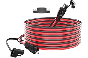 POWOXI 15Feet SAE Extension Cable Quick Disconnect Wire Harness Solar Cables SAE to SAE Connector for Solar Panel Automotive RV Motorcycle Tractor SAE Plug 16AWG