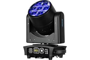 BETOPPER Teste Mobili 350W Luci Discoteca - Moving Head LED 7x40W RGBW Beam/Wash/Zoom Bee Eye - Luci Spot per Illuminazione da Palco con Attivazione Sonora per Party, Club, Bar, e Casa
