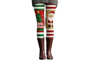 Generisch Weihnachts-Leggings Für Damen Weihnachtsleggings Print Dehnbar Sport Leggings Weihnachts Muster Strumpfhose Autumn Winter Freizeithose Elegant Sporthose Yoga Hose Trainingshose
