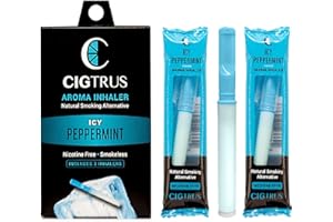 Cigtrus Natural Flavored Air Device - Inhaler | Fights Bad Habits & Oral Fixation Craving Relief |Tobacco-Free, Nicotine-Free, & Non-Electric | Refreshing & Sugar-Free | ICY Peppermint- 3 Pieces