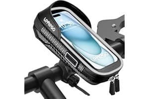 LEMEGO Support Téléphone Vélo Etanche Sacoche Guidon Vélo VTT Porte Téléphone Vélo Trottinette Moto Scooter Réfléchissant Rotation 360 Écran Tactile Sac Vélo pour Smartphone 4.7-7 Pouces