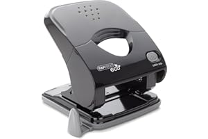 Rapesco 1525 ECO X5-40ps Perforatrice 2 Trous à Moins d'Effort, Capacité de 40 Feuilles, Noir