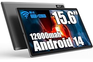 ‎AZAMP azamp 15,6 Zoll Android 14 Tablet, MES-B3 Großes Tablets mit IPS-Display, Helio G99 Octa-Core, 6GB RAM+128GB ROM(1TB TF) Tablet, 12000mah, BT5.0, 2.4G/5G WiFi, 4 Sprecher, 32MP Kamera