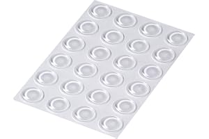 Happy Bananas Self Adhesive Clear Bumper Pads Flat Topped Rubber Feet for Glass Table Tops, Coasters, Metal & Crafts – 10.1 mm × 1.8 mm (24)