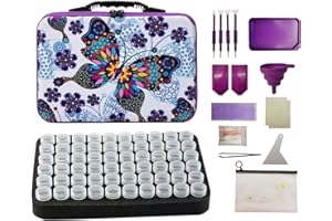 NITNOEI Cajas de accesorios de pintura de diamantes 5D, 60 compartimentos, caja de almacenamiento, maletín de almacenamiento, organizador para perlas y uñas, diamantes de imitación, manualidades,