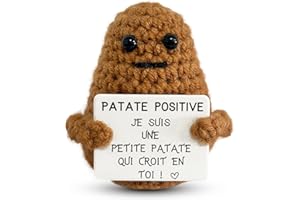 Zynxel Patate Positive, Tricotée Pomme de Terre, Poupée Humour Motivation, Peluche Insolite, Cadeaux d'anniversaire Utile Rigolo et Créatifs pour Homme, Femme, Couple et Adolescent