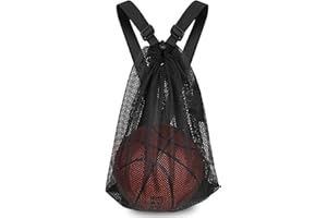 Mordx Sports Single Ball Bag Storage Mesh Backpack, Basketball Soccer Volleyball Carrier Swimming Gear Equipment,with double Shoulder Strap,for Athletes Youth and Outdoor lovers