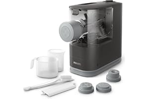 ‎VERSUNI Philips Pastamaker – vollautomatisch, Wiegefunktion, 4 Formaufsätze, Schwarz (HR2334/12)