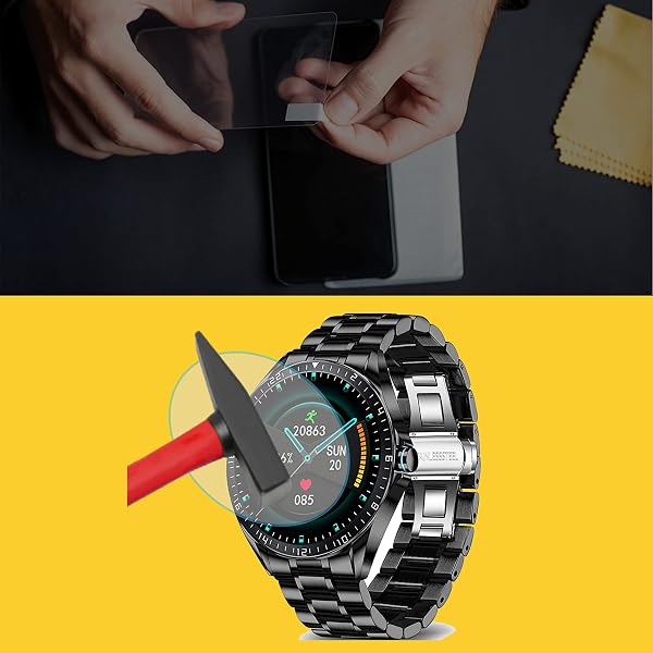 Blueshaweu Panzerglas-Schutzfolie Für BOZLUN DM50 Smartwatch Herren – 9H Härte, Blasenfrei, 1,43 Zoll