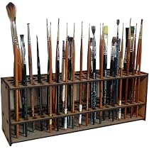 Support En Bois Pour Pinceaux De Peinture - 67 Trous, Organisateur Détachable Pour Bureau