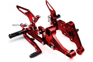 NICEDOLL CNC RS660 Pedane Regolabili Pedane Pedane Pedane Posteriori Set Pedale Freno Cambio Compatibile con Aprilia RS660 RS 660 2021 2022 Rosso