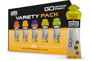 Science in Sport GO Isotonic Energy Gels sportdryck, isotonisk sportdryck/löpargel med 22 g kolhydrater, låg socker, olika sorter, 60 ml per påse (förpackning med 20)
