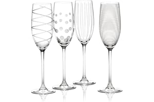 Mikasa Cheers Set de 4 flûtes à champagne, motifs gravés avec précision