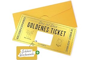 ‎FITMITE FITMITE Goldenes Ticket, Spezielle Geburtstagskarte mit Rubbelaufkleber, Geschenke für Frauen, Geschenk Idee für Freundin, Mama, Kind