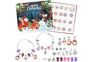 Aurasky Pulsera Calendario de Adviento de Navidad, Pulsera de Niña Cuenta Regresiva Bricolaje, Calendario Adviento 2023 Sorpresa Juego de Regalo