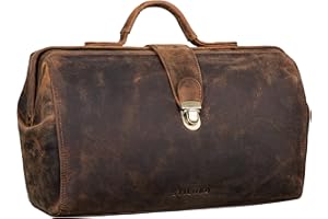 STILORD 'Percy' Borsa da Medico in Pelle Vintage Cartella Dottore Valigetta da Medico Borsa da Lavoro Borsetta da casa in Vera Pelle