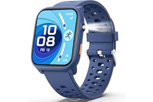 Mgaolo Kids Smart Watch 1.85" Upgrade - Fitness Tracker with Heart Rate Sleep Monitor, 100+ Sports Modes, 12 Puzzle Games, Activity Tracker for Boys Girls Outdoor Fun (Blue)