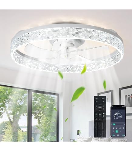 Ventilateur De Plafond Avec Lumière LED - 48cm, 6 Vitesses Réversibles, 3 Couleurs, Mémoire - Silencieux Pour Cuisine/Chambre - 4