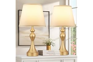 kakanuo Set di 2 Lampada da Comodino, Abat Jour da Comodino Touch Dimmerabile a 3 Vie con Porte USB-A+C, Paralume in Lino, Lampade da Tavolo per Camera da Letto Soggiorno Ufficio(2 Lampadine Incluse)