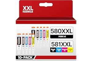 ‎KEENKLE KEENKLE PGI 580XXL CLI 581XXL Druckerpatronen Kompatibel für Canon Druckerpatronen 580 581 für Canon TR8550 Druckerpatronen für Canon Pixma TS705a TS6350a TS8350 TS9550 TS705 (PGBK/C/M/Y/BK，10er-Pack)