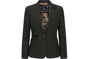 TruClothing Blazer en Tweed Vert à Carreaux pour Femme Laine mélangée Style Hunting Vintage années 20 rétro
