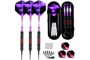 GUBOOM Dardos Punta de Plastico para Diana Electrónica, 18g Dardos Diana Electronica de Profesionales con 50 Puntas y 20 O Ring