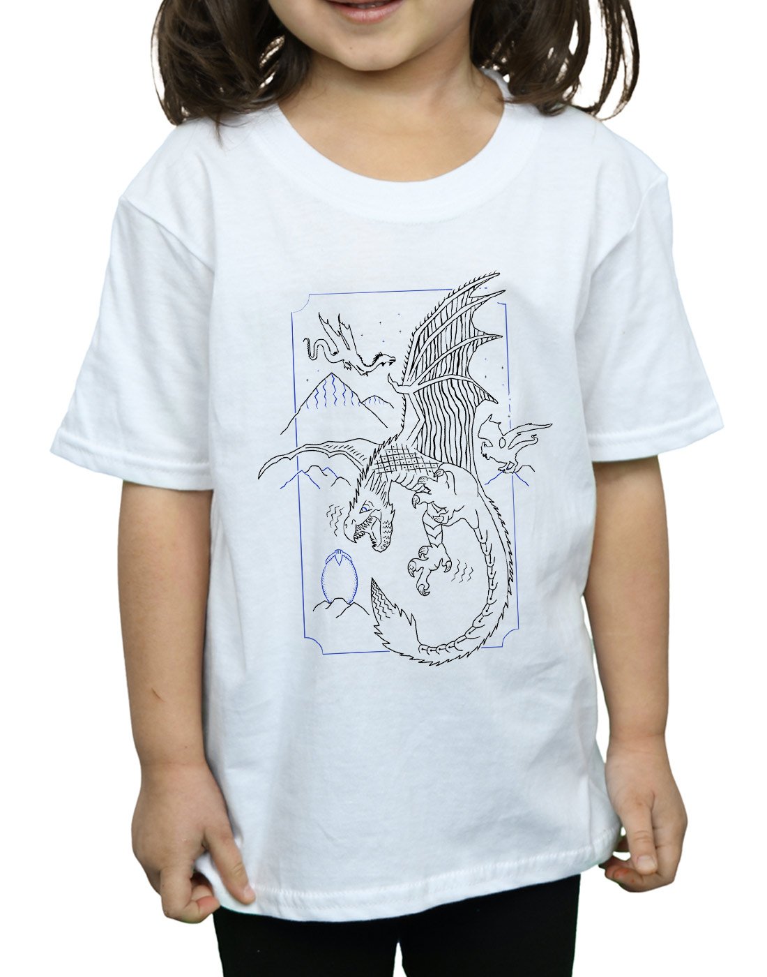 Absolute-Cult-Harry-Potter-Mdchen-Dragon-Line-Art-T-Shirt
