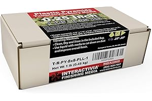 INTERACTIVIA 1/4 inch Tan Plastic Resin Pyramid (Polishing Approx 400 grit) Tumbling Or Vibratory Media 1 lbs/.45 kg | Includes a (Clean, Dry and Store) Bag | for use in Vibrating Tumbler Or Rotating Tumbler