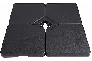 FLAME&SHADE 116kg 4 Pieces Base Weight Set for Outdoor Garden Parasol Patio Cantilever Offset Banana Umbrella, Black