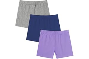 Jeayita Radlerhose Kinder Mädchen Kurze Hosen Mädchen Sporthose Turnhose Sport Shorts Leggings Baumwolle Hose 3 Paar