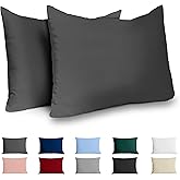 Kissenbezug 50x70 Renforcé Baumwolle (2er-Set) - Anthrazit - Dicht gewebt mit 57 Fäden/cm² - Kissenbezug 70x50 cm - Oeko Tex 