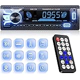 Radio Coche Bluetooth 5.1 RDS/FM/Am - SOOMFON 1 DIN Autoradio Bluetooth[Control App/Control Remoto/Llamadas Manos Libres/Luz 