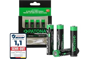 PATONA 8 x AAA mikrobatteri 750 mWh 1,5 V 500 mAh, uppladdningsbart