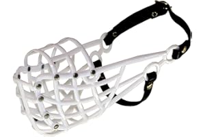 Don Pare Kaganiec model 103 kaganiec treningowy i transportowy dla średnich psów z wąską głową Whippet w kolorze białym, również kaganiec wyścigowy i kaganiec