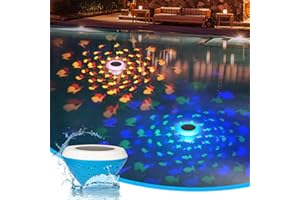 MORXINLE Poolbeleuchtun Solar,Fischmuster Schwimmende pool licht mit RGB Farbwechsel,Wasserdichte Solar Pool Lichter für Pool Zubehör,Pool Lichter die für Schwimmbad,Teich,Spa,Hot Tub schwimmen (2, RGB)