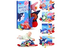 SinLaw Libri di Stoffa per Neonati, Promuove Lo Sviluppo del Cervello,Libro Sensoriale Neonati,Libri Tattili per Bambini per 0 6 12 Mesi,Giochi da Passeggino,Regali Interattivi Educativ