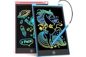 TECJOE 2-Pack LCD Schreibtablett, 10-Zoll buntes Doodle Board für Kinder, elektronische Zeichnung Tablet Zeichnung Pads, Geschenke für 3–6-Jährige (Blau und Rosa)