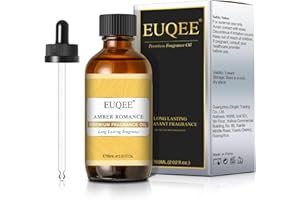 EUQEE Olio Essenziale Ambra 60ml, Oli Essenziali per Diffusori, Olio di Ambra Romance Olio Profumato per Aromaterapia, Candele Fai da De, Relax