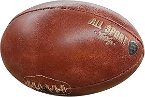 ALL SPORT VINTAGE - Ballon De Rugby - Choix Socle Disponibles - Personnalisation Disponible - Cuir De Vachette - Cousu Main - Marque Française
