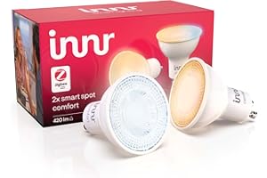 innr GU10 Zigbee inteligentna lampa, współpracuje z Alexa i Hue* (wymagany mostek), ciepła do zimnej bieli, GU10 Smart LED punktowe przyciemniane, lampa Smart Home, 2 sztuki